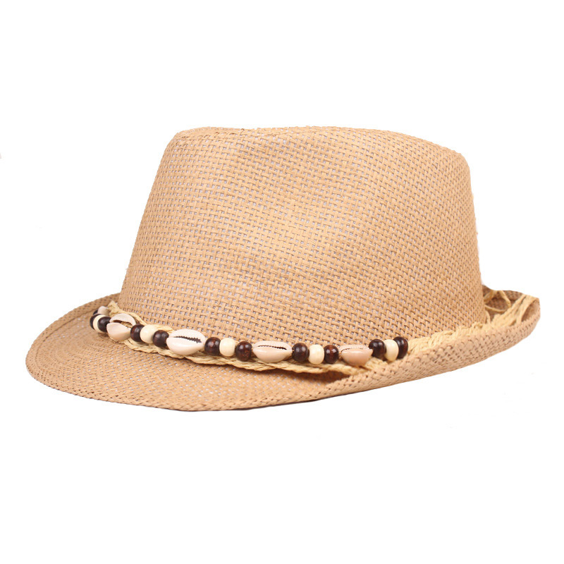 Mens Shell Beach Sun Straw Trilby Hat को आवेदन