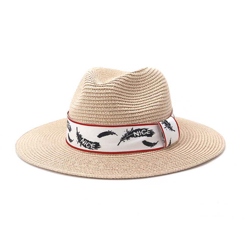 कस्टम लोगो Mens Fedora Straw Hat