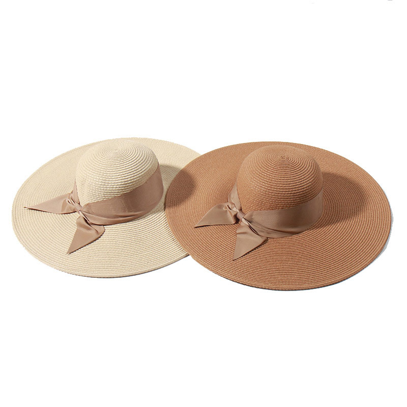 Bowknot संग Lady Elagent Straw Floppy Hat